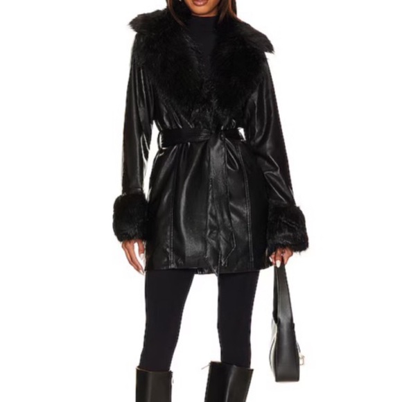 Show Me Your MuMu Jackets & Blazers - Show Me Your MuMu Penny Lane Black Faux Leather Coat